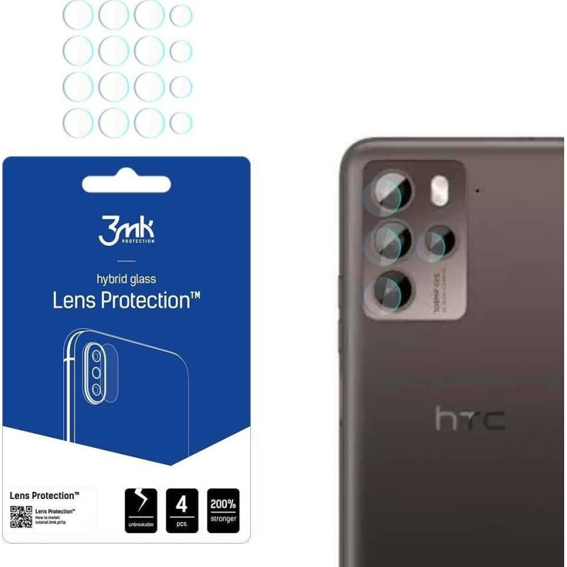 3MK Non-fractory Hybrid Glass HTC U23 Pro - Lens Protection