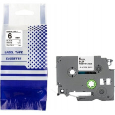 Brother Taśma BROTHER TZe-FX211 6mm x 8m czarny na białym zamiennik