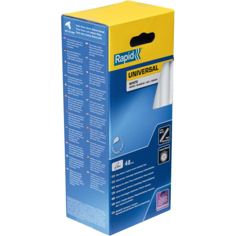 Rapid Glue sticks 12x190mm, universal, white, 48pcs, Rapid