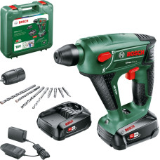Bosch DIY & Garden Cordless Hammer Drill Uneo Maxx, 18V green/black, 2x Li-Ion batteries 2.0Ah, in case, POWER FOR ALL ALLIANCE