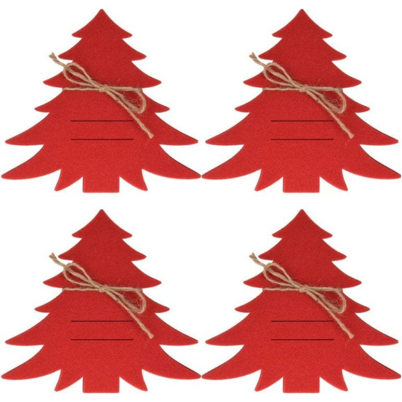 Home Styling Collection Kieszonki na sztućce świąteczne Choinki, 4 sztuki