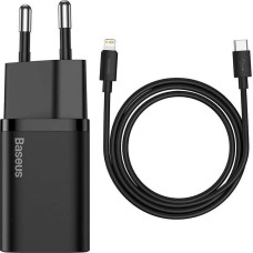 Baseus Super Si Quick Charger 1C 20W with USB-C cable for Lightning 1m (black)