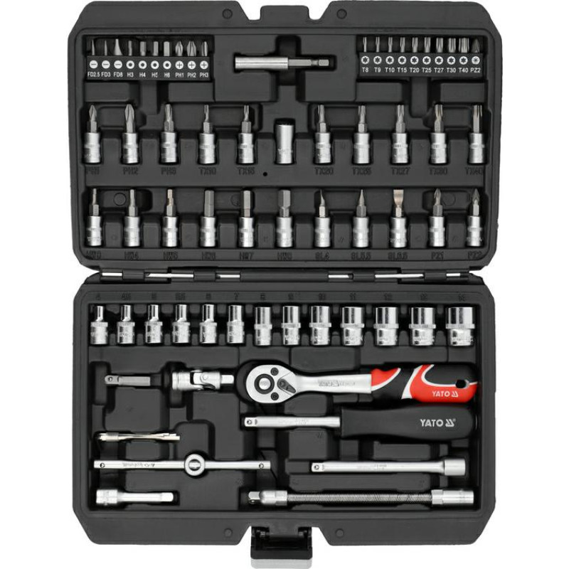Yato ZESTAW KLUCZY  1/4" 68 elem. 14502