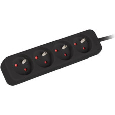 Lanberg Cable Power Strip, 4X French Outlets Quality-Grade Copper, 1.5 m | PS0-04E-0150-BK