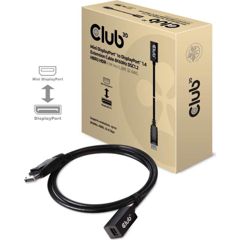 Club3D CABLE MINI DP TO DP 1M/M/F CAC-1120 CLUB3D