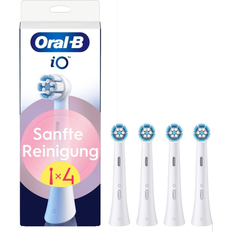 Oral-B Braun Oral-B iO Gentle Cleaning 4-pack, white brush heads, for sensitive areas and healthier gums