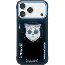 Nimmy Etui Nimmy Glasses Cool Cat MagSafe do iPhone 17 Pro czarno niebieski