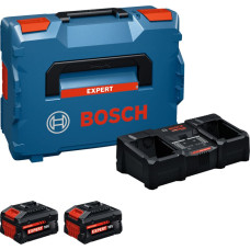 Bosch Professional Expert Starter Set 18V, 2x EXBA 18V-80 + charger EXAL18V2-320 black, 2x Li-ion battery 8Ah, L-BOXX, AMPShare Alliance