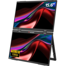 Verbatim Dual Portable Monitor 15.6" (32403) - 15.6 - black, 2x FullHD, IPS, USB-C, Mini-HDMI, speakers