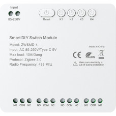Avatto ZigBee 4-channel switch module with voltage-free DC 32V contact Avatto ZWSMMD-4-250V