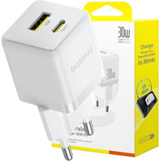 Baseus Ładowarka sieciowa Baseus Palm 30W USB-A, USB-C biała