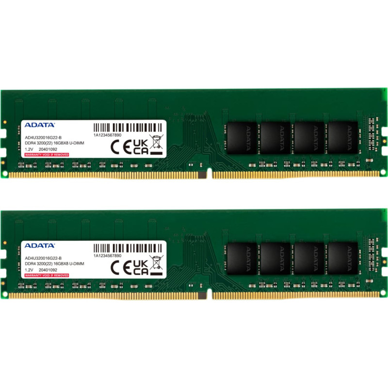 Adata AD4U320016G22-DTGN atminties modulis 32 GB 2 x 16 GB DDR4