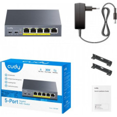 Cudy Przełącznik GS105P 5-Port Gigabit PoE+ Switch 36W