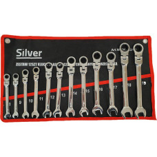 Silver KLUCZ PŁASKO-OCZKOWE Z GRZECHOTKĄ PRZEGUBOWE KPL.12szt. /SILVER