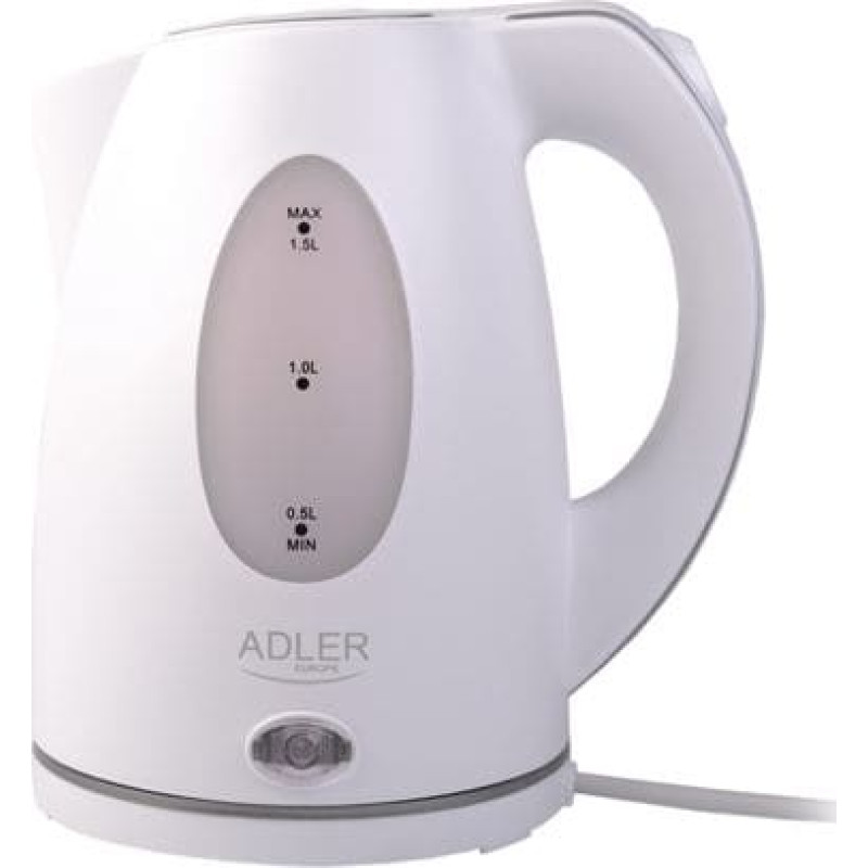Adler | Kettle | AD 1207 | Standard | 2000 W | 1.5 L | Plastic | 360&deg; rotational base | White