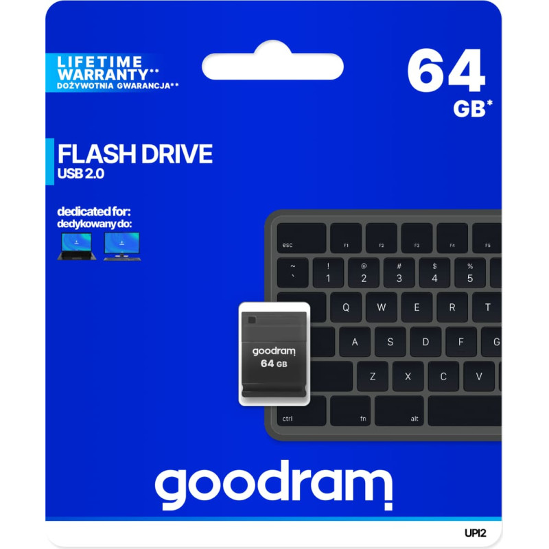 Goodram UPI2 USB atmintukas 64 GB USB A tipo 2.0 Juoda