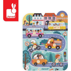 Janod Janod - Puzzle drewniane W mieście 6 elementów, 18 m+