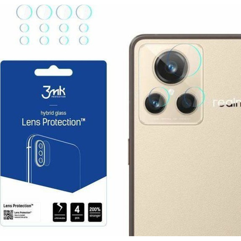 3MK Hybrid glass for camera lens 3MK Lens Protect Realme GT2 Master Explorer [4 PACK]