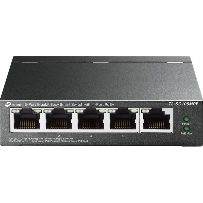 Tp-Link TL-SG105MPE tinklo komutatorius L2 Gigabit Ethernet (10/100/1000) Maitinimas per Eternetą (PoE) Juoda