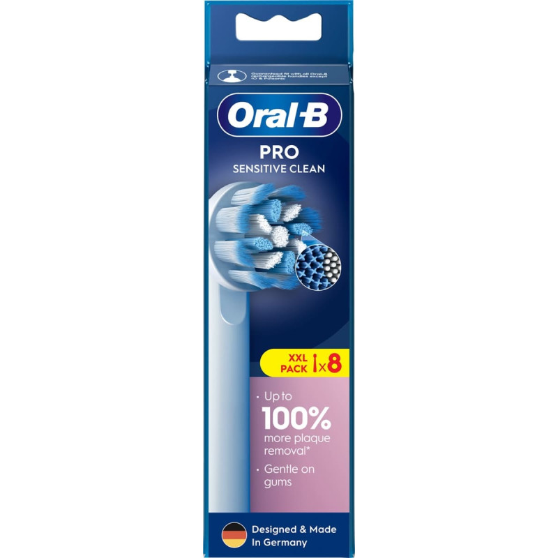 Oral-B | Replaceable toothbrush heads | EB60X-8 Sensitive Clean Pro | Heads | For adults | Number of brush heads included 8 | White