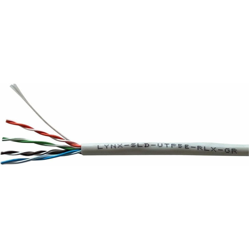 Lynx Cs UTP kabel LYNX REELEX AIR, Cat5E, drát, PVC, Eca, šedý, 305m