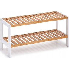 Zeller Biała szafka na buty z włókna bambusowego, szafka do przedpokoju, stojak na buty, regał na buty, ławka na buty, meble bambusowe, ZELLER