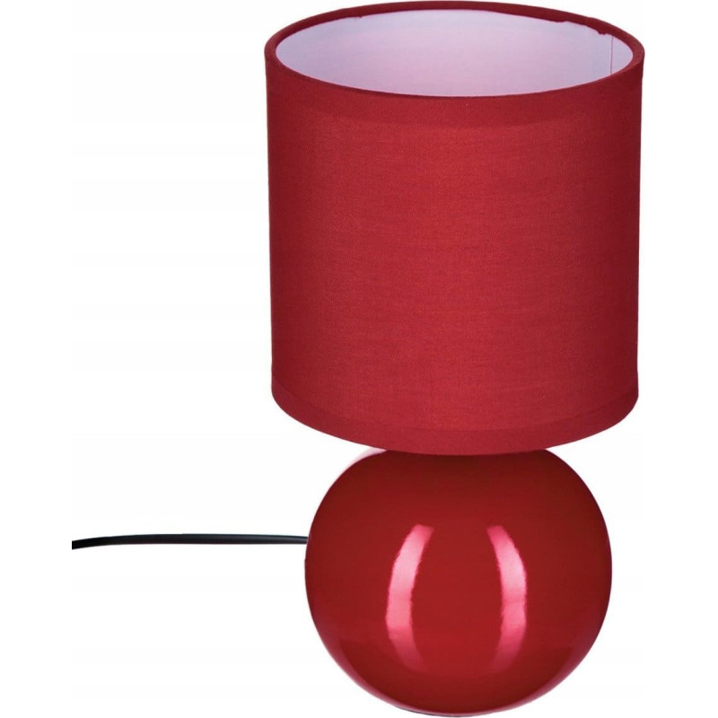 Atmosphera Biała lampka nocna stojąca Boule , oświetlenie dekoracyjne z abażurem i ceramiczną podstawą E14