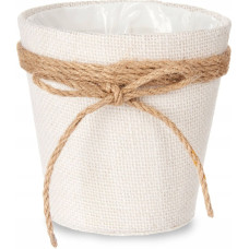 Ibergarden Osłonka na doniczkę pleciona z jutową kokardą, Ø 13 cm