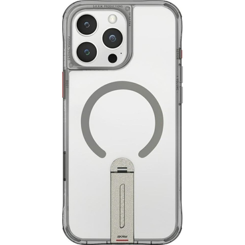 Skinarma Etui Skinarma Helix do iPhone 16 Pro Max Magnetic Charging 360 Rotating Stand titanium