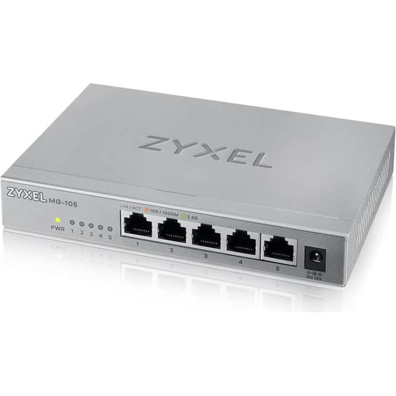 Zyxel XMG-105 Ne-valdomas 2.5G Ethernet (100/1000/2500) Pilka