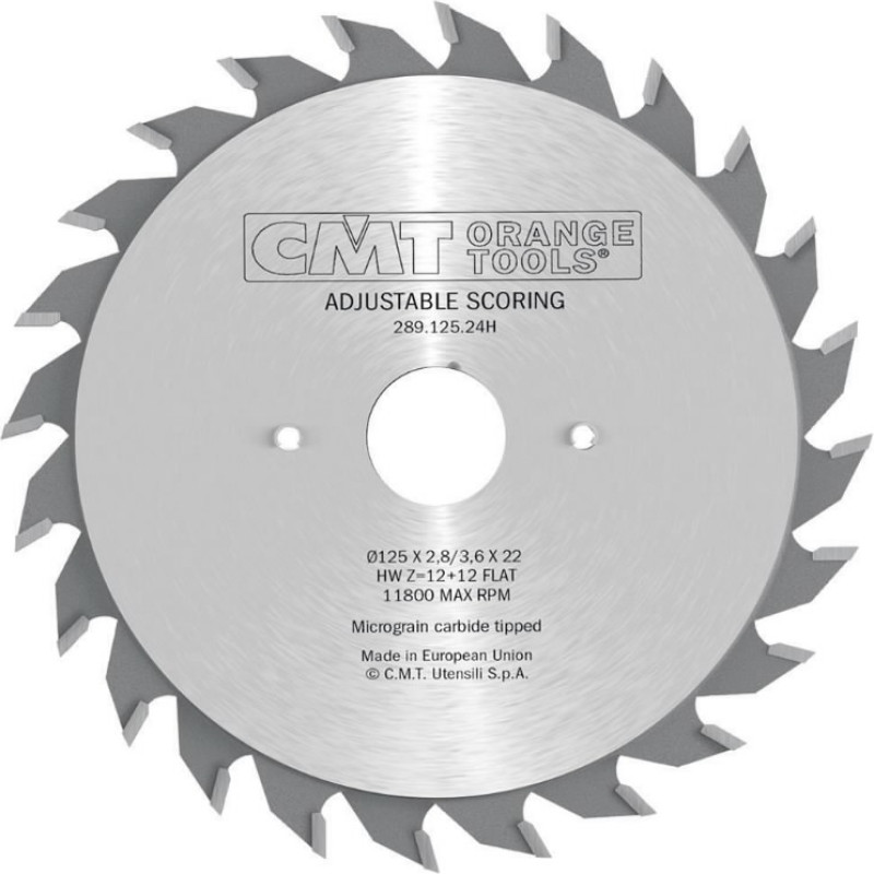 CMT Pjovimo diskas - priešpjūklis HW Xtreme 120x2,8-3,6x20mm Z12+12 a=12° b=FLAT, CMT