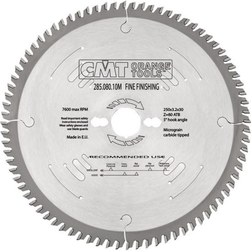 CMT Pjovimo diskas HM 250x3,2x30 Z80, CMT