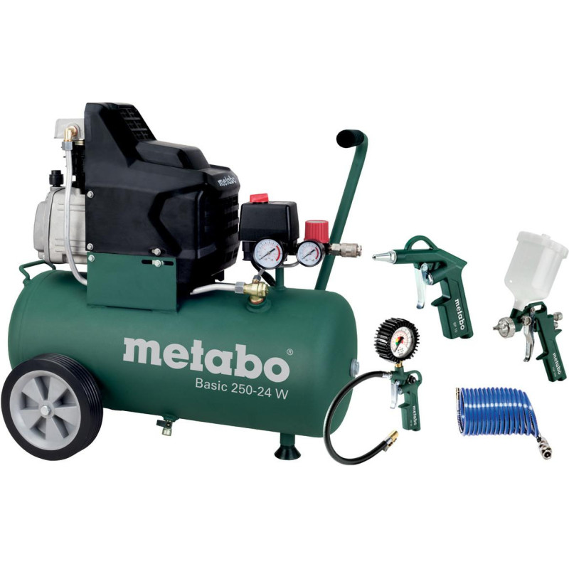 Metabo KOMPRESOR BASIC 250-24 W + LPZ 4 230V 24L 8BAR 110L/MIN OLEJOWY