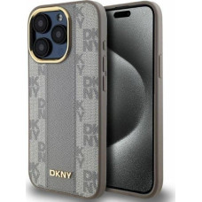 Dkny DKNY DKHMP15LPCPVSLE iPhone 15 Pro 6.1" beżowy/beige hardcase Leather Checkered Mono Pattern MagSafe