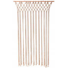 Home Styling Collection Zasłona na drzwi, 90 x 180 cm, makrama na drewnianym kiju