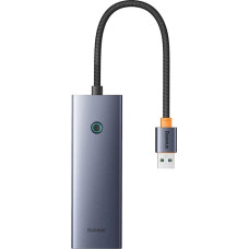Baseus Hub Baseus UltraJoy Series Lite 4-Port (USB to USB 3.0*3+RJ45*1+USB-C 5V) (gray)
