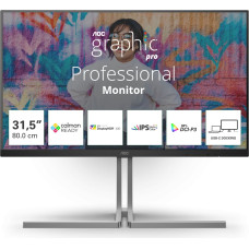 AOC U32U3CV kompiuterio monitorius 80 cm (31.5") 3840 x 2160 pikseliai 4K Ultra HD LCD Juoda