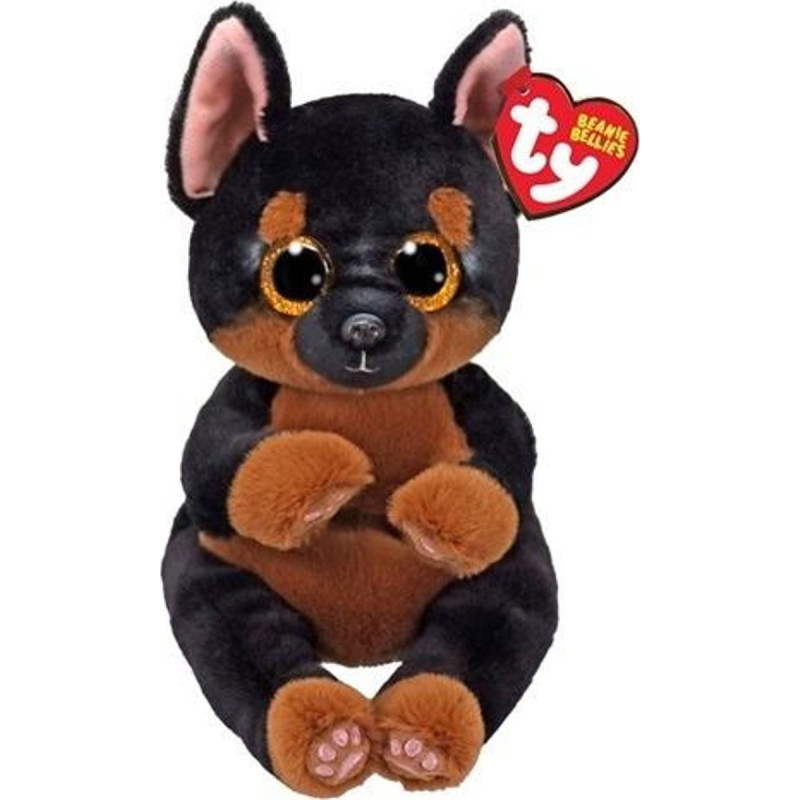 TY Beanie Bellies Fritz - czarno-brązowy pies 15cm
