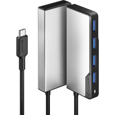 Alogic UCFUUA-SGR sąsajos šakotuvas USB 3.2 Gen 1 (3.1 Gen 1) Type-C 5000 Mbit/ai Juoda, Sidabras