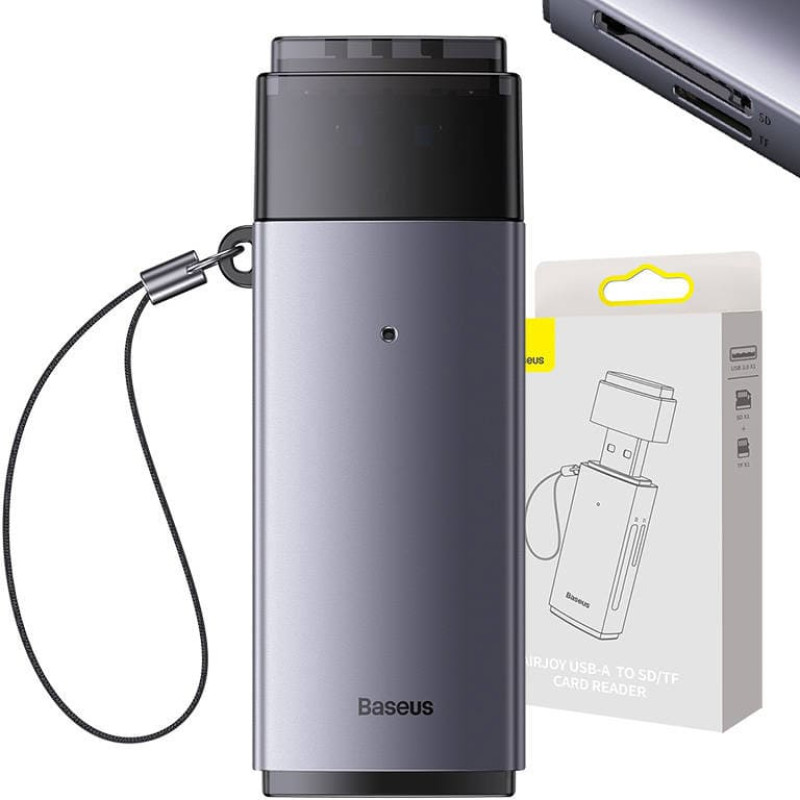 Baseus Lite Serie USB-A Kartenleser Grau