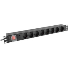 Lanberg PDU power strip 1U 8x Schuko 16A 2m (PDU-08E-0200-BK)