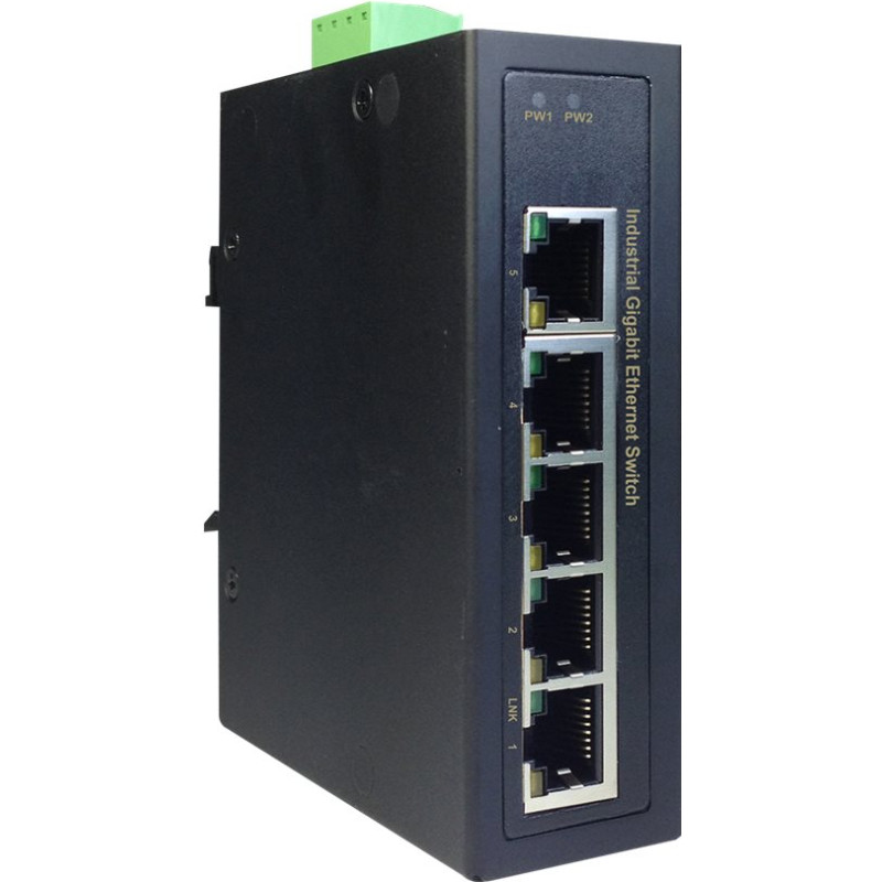 Digitus Industrial 5 Port Gigabit Switch | DN-651107 | Unmanaged | DIN rail mountable