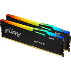 Kingston FURY DDR5 - 128GB - 5600 - CL - 40 (2x 64 GB) Dual Kit, RAM Black, KF556C40BBAK2-128, Beast RGB, INTEL XMP, AMD EXPO