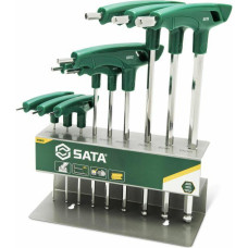 Sata ZESTAW 9szt. IMBUSÓW  TYPU "T" Z KULĄ  NA STOJAKU