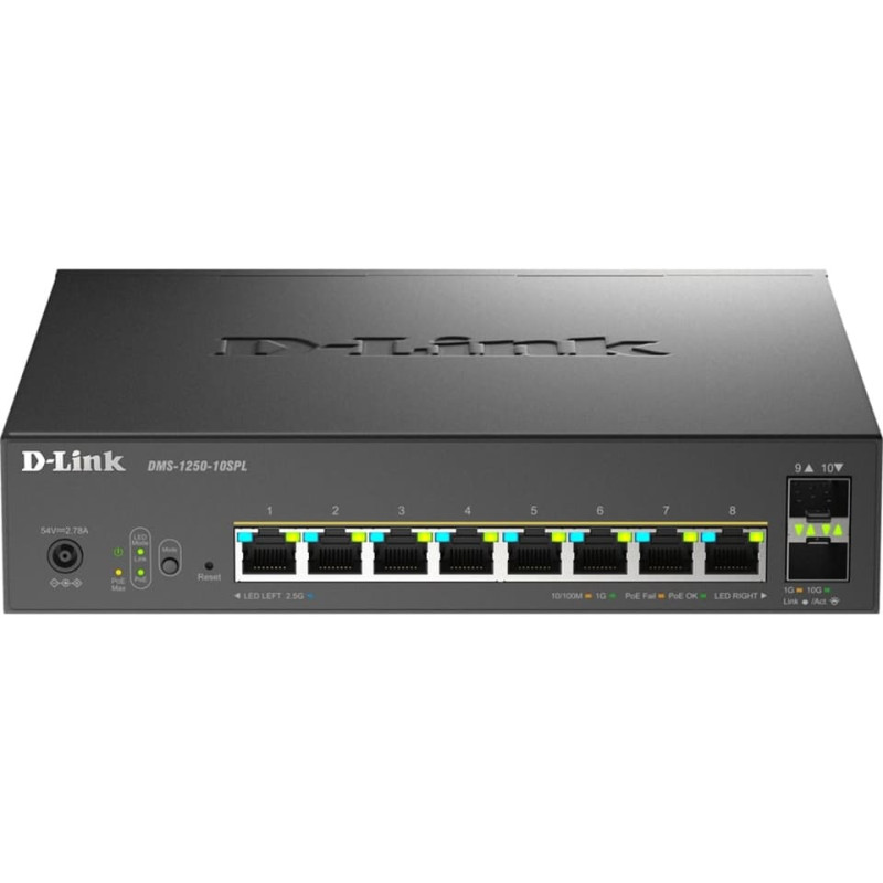 D-Link DMS-1250-10SPL/E, switch black, 120W PoE budget