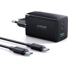 Joyroom Loader Joyroom Network charger Joyroom TCG01 Gan 65W 2x USB-C, 1x USB-A black + USB-C/USB-C cable 100W 1.2m