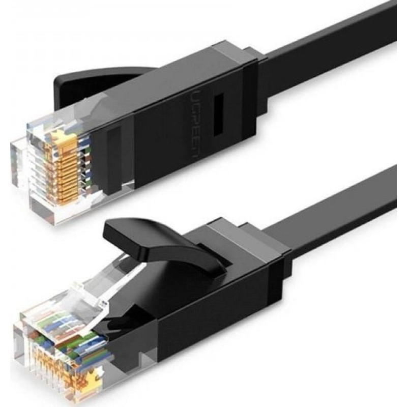 Ugreen Płaski kabel sieciowy UGREEN Ethernet RJ45, Cat.6, UTP, 1m (czarny)