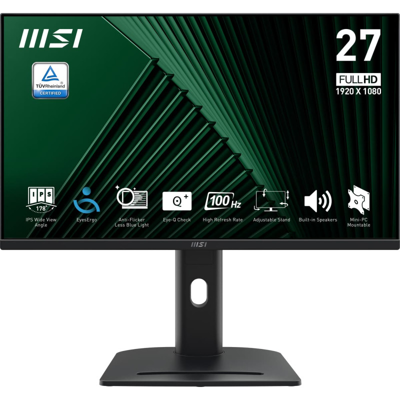 MSI PRO MP275PG kompiuterio monitorius 68,6 cm (27") 1920 x 1080 pikseliai &bdquo;Full HD&ldquo; LCD Juoda