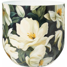 Koopman Osłonka metalowa dekoracyjna w kwiaty mała 21cm 1szt