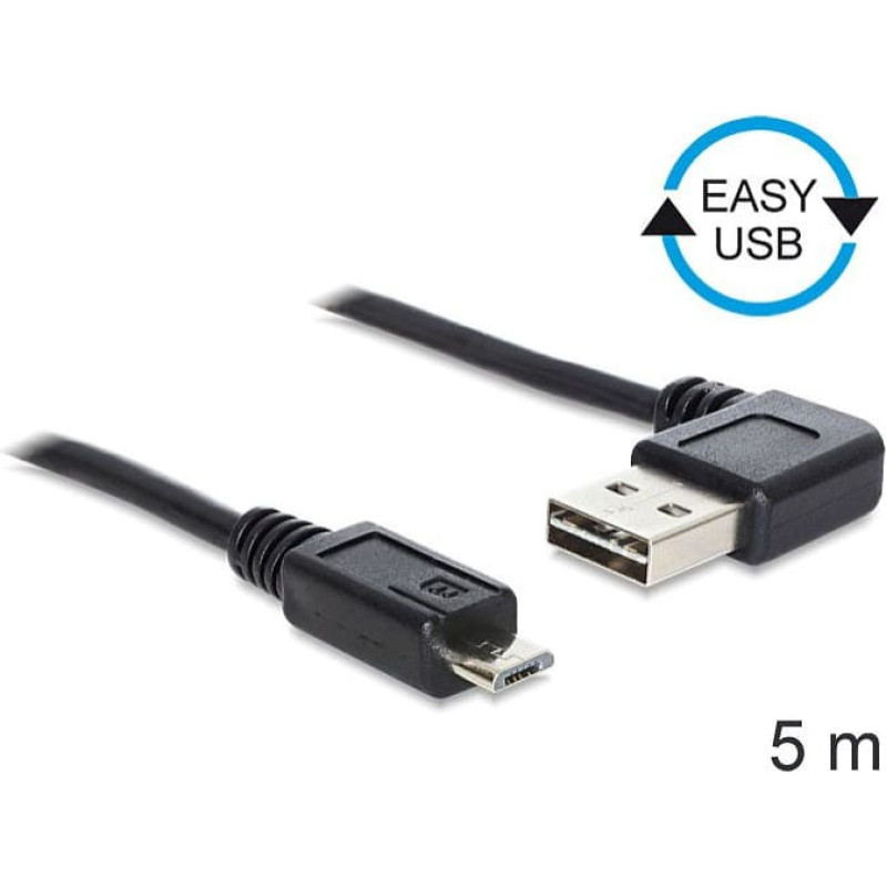 Delock USB2.0 A 90 &deg;> Micro-B 5m